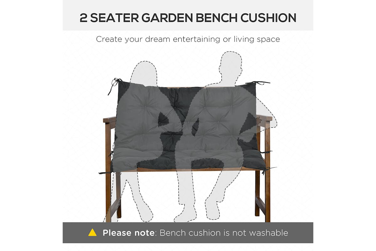 Outsunny 2 Seater Bench Cushion | Dark Grey-6
