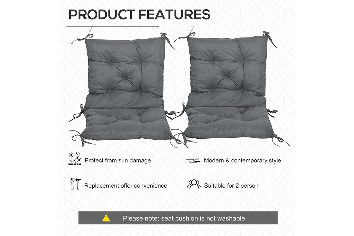 Outsunny Outdoor Seat Cushions | Grey | Set of 2-4