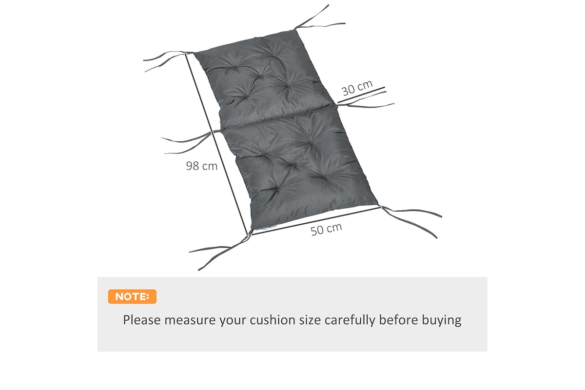 Outsunny Outdoor Seat Cushions | Grey | Set of 2-8