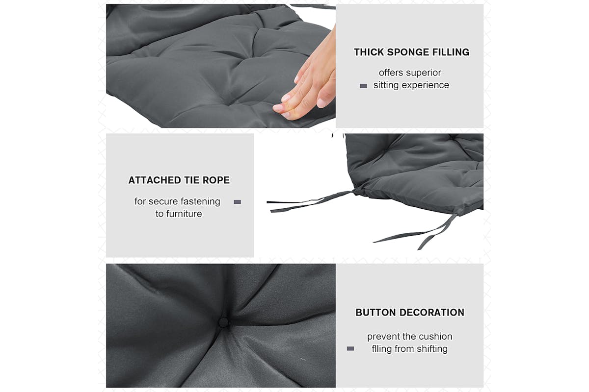 Outsunny Outdoor Seat Cushions | Grey | Set of 2-5