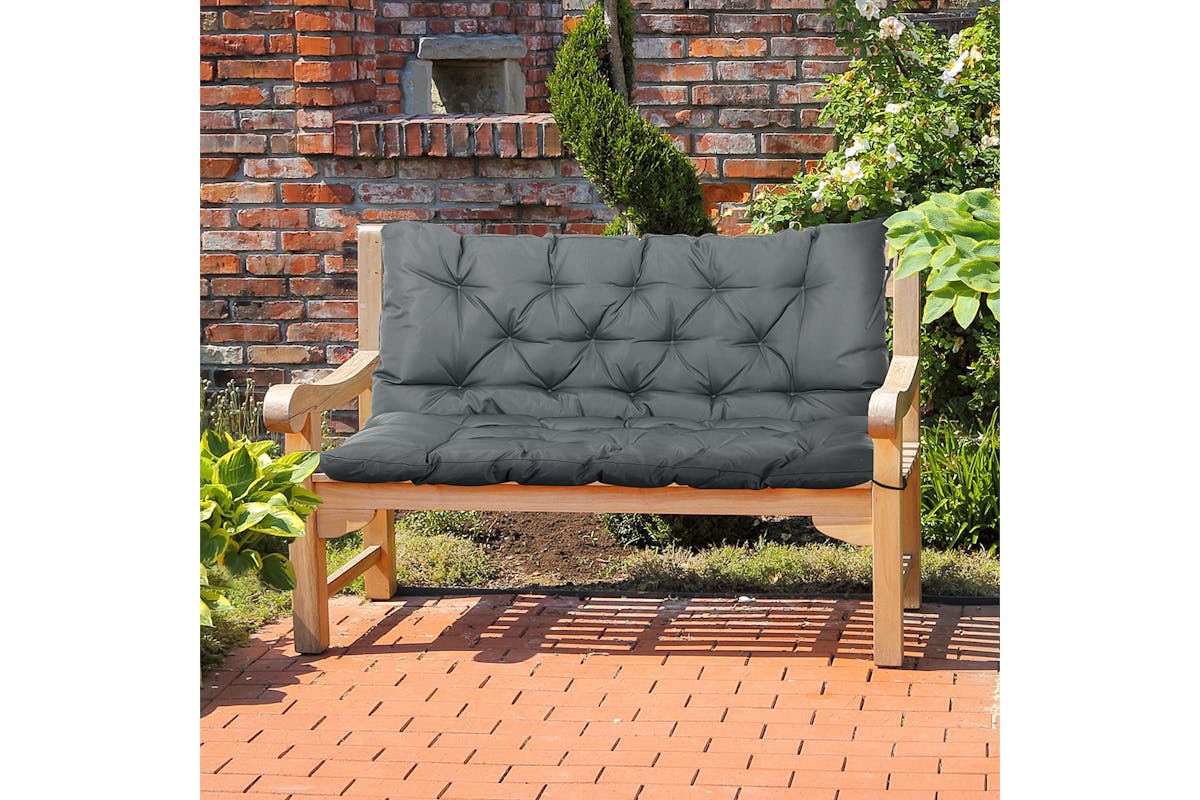 Outsunny 2 Seater Garden Bench Cushion | Dark Grey-2