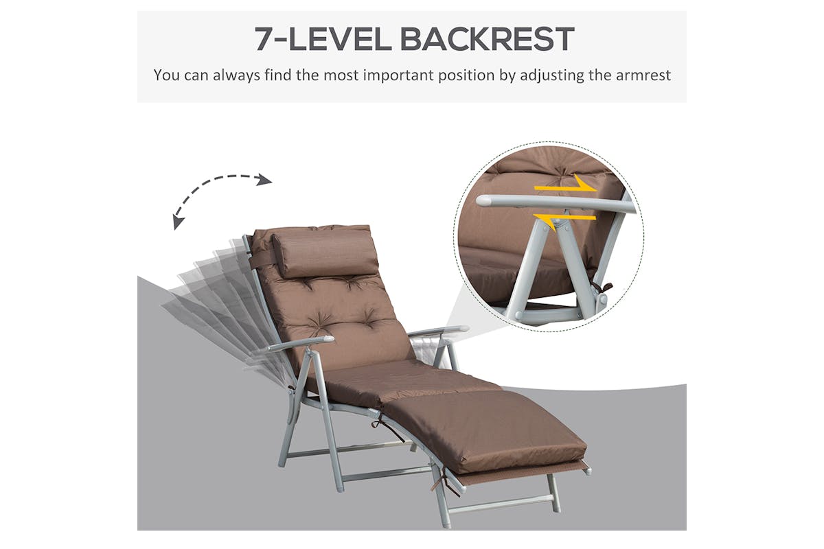 Outsunny Sun Lounge Chair | Brown-3