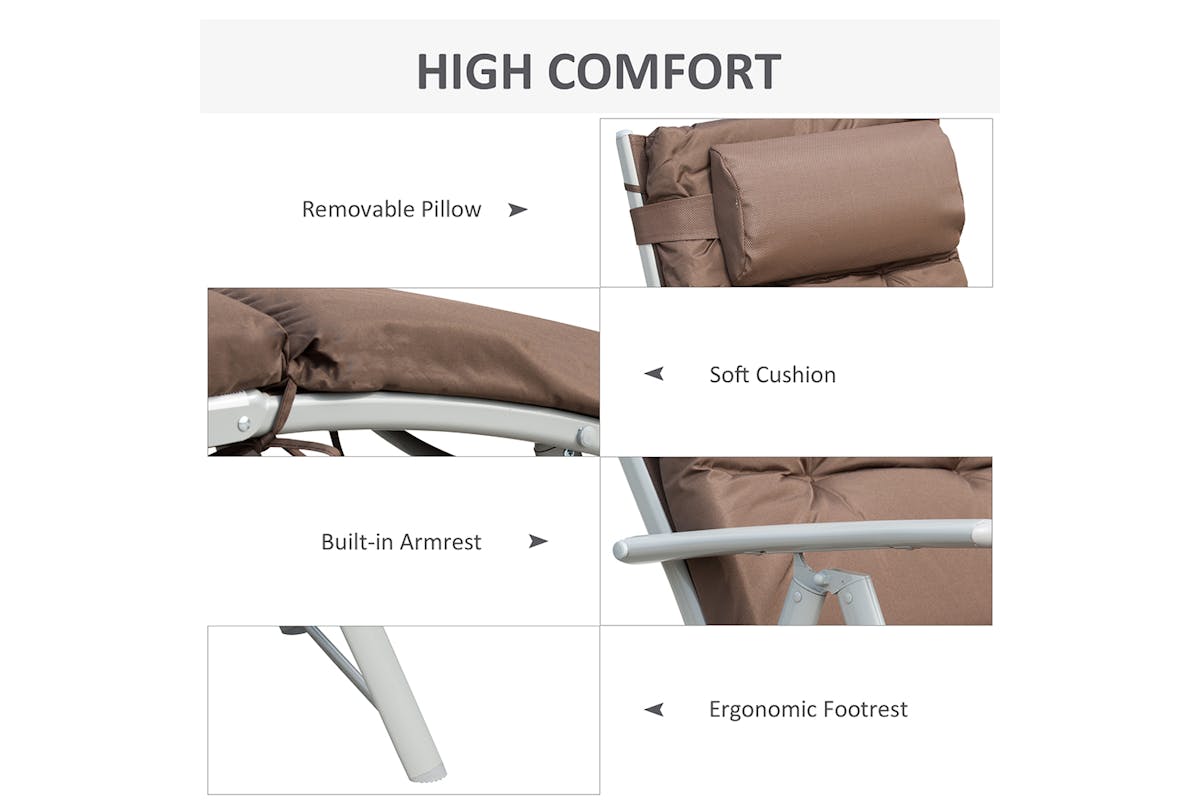 Outsunny Sun Lounge Chair | Brown-4