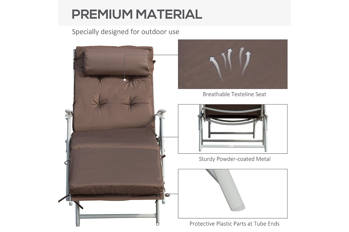 Outsunny Sun Lounge Chair | Brown-6
