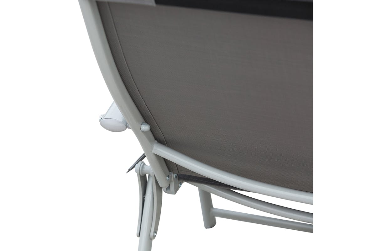 Outsunny Padded Sun Lounger with Pillow | Grey-7