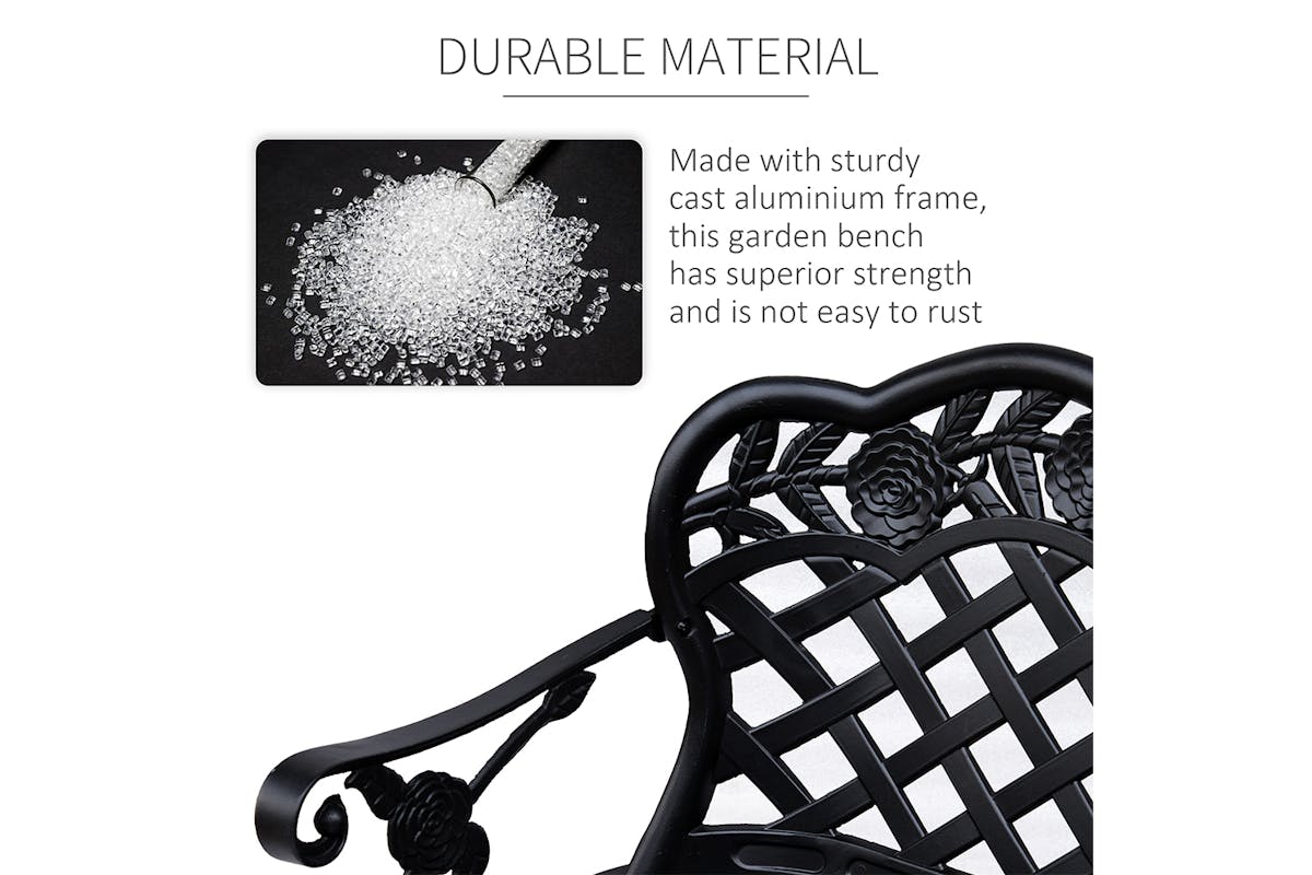 Outsunny Garden Bench | Black-6