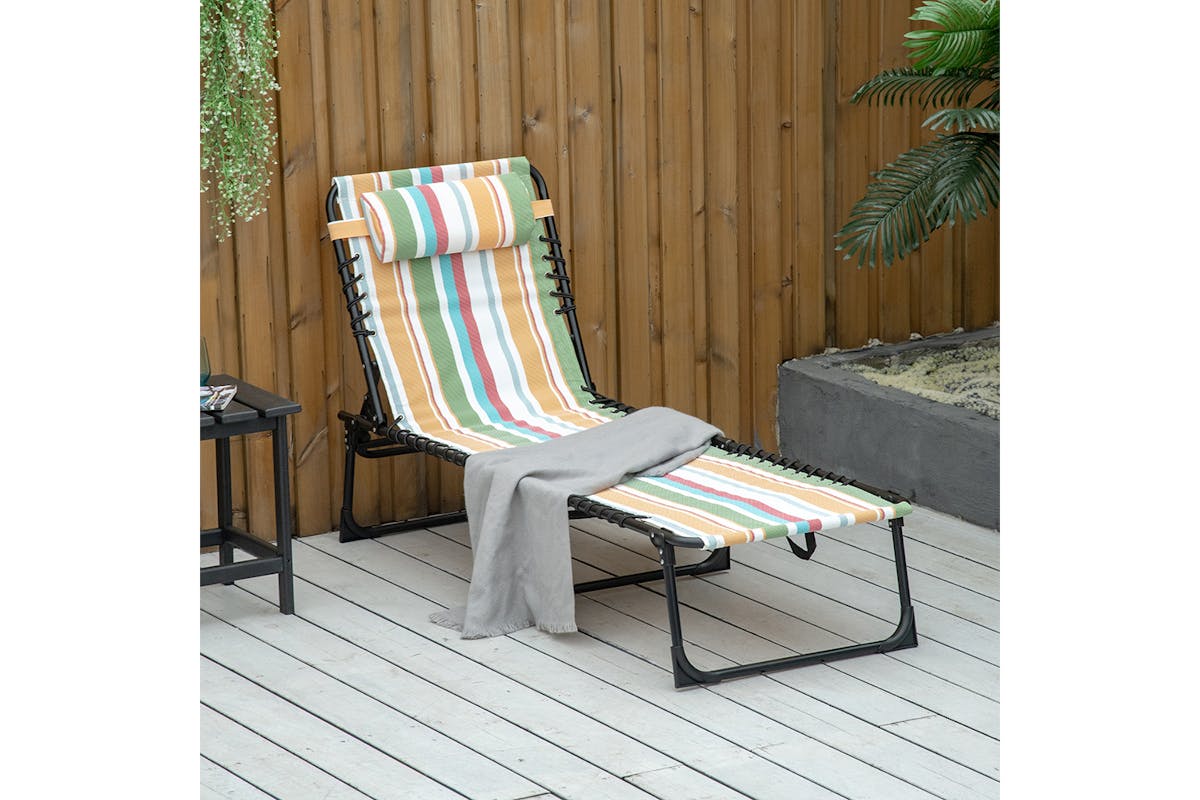 Outsunny Folding Sun Lounger | Multi-2