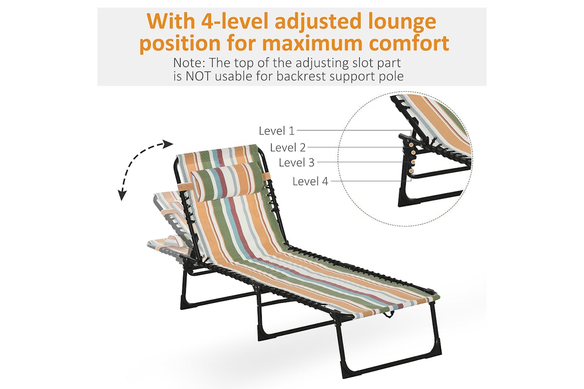 Outsunny Folding Sun Lounger | Multi-3