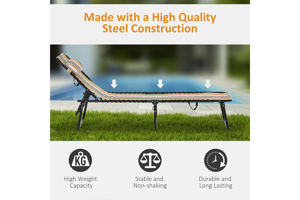 Outsunny Folding Sun Lounger | Multi-4