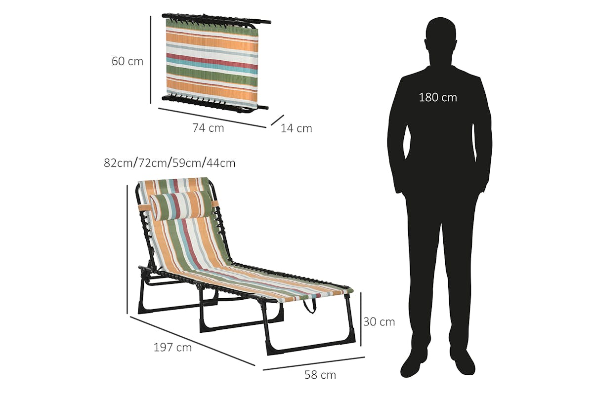 Outsunny Folding Sun Lounger | Multi-5