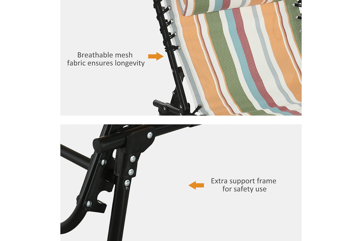Outsunny Folding Sun Lounger | Multi-6