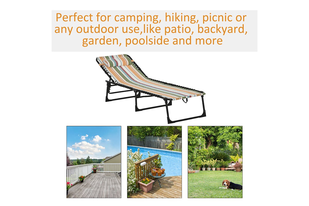 Outsunny Folding Sun Lounger | Multi-7