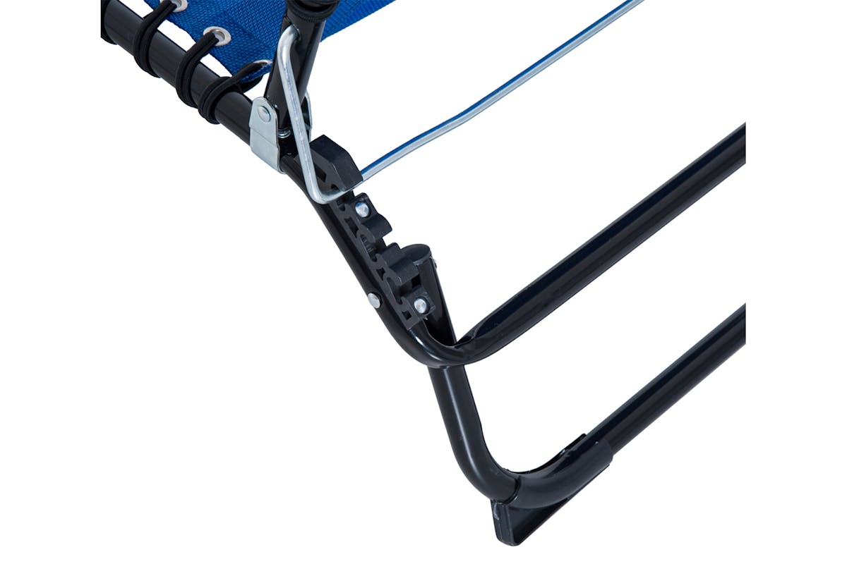 Outsunny Folding Sun Lounger | Black/Navy Blue-8