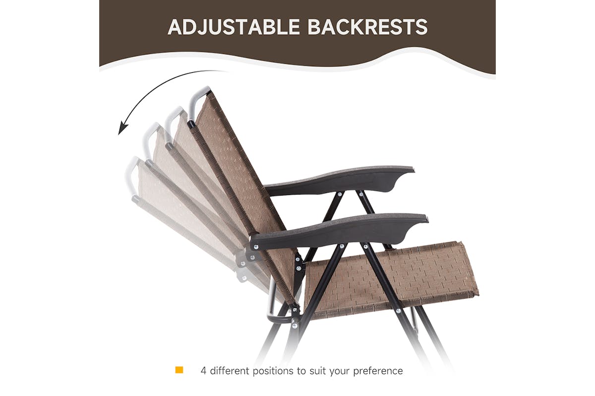 Outsunny Bistro Set with Foldable Chairs | Brown-3