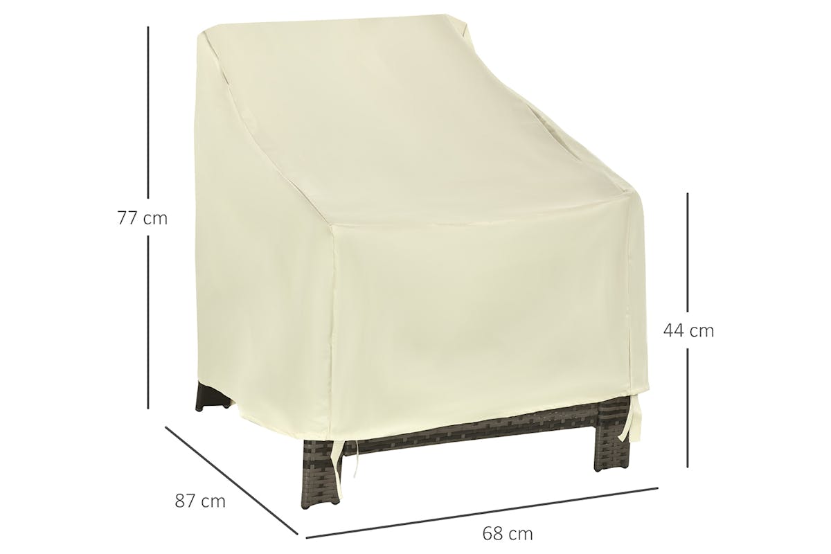 Outsunny Single Chair Waterproof Furniture Cover | Beige-8