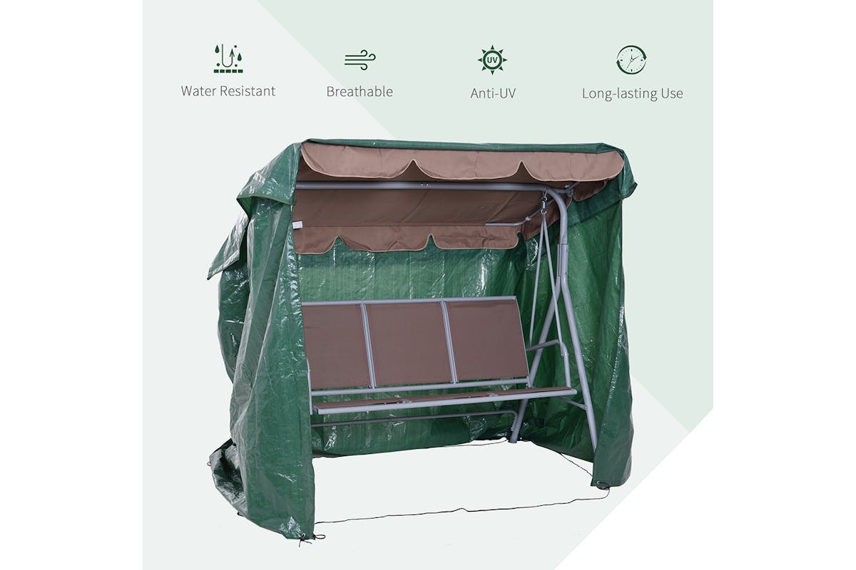 Outsunny Garden Furniture Wind UV Cover | Dark Green-3