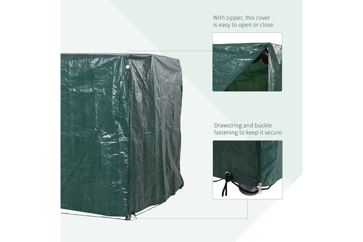 Outsunny Garden Furniture Wind UV Cover | Dark Green-4