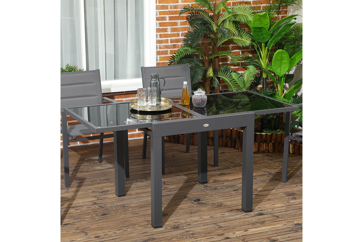 Outsunny Extending Garden Table | Black-2