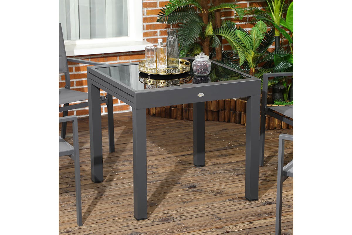 Outsunny Extending Garden Table | Black-6