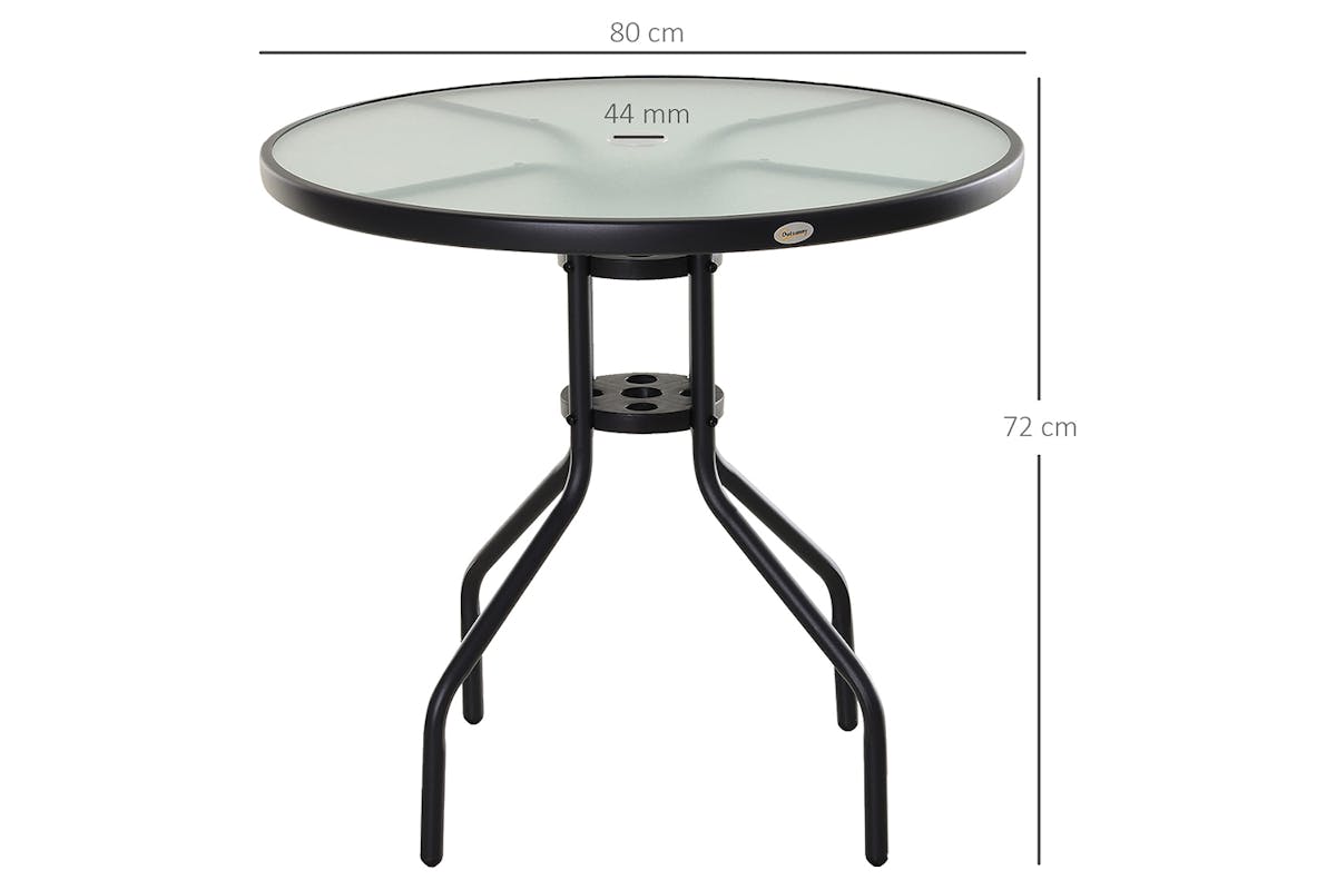 Outsunny Outdoor Round Coffee Table | Black-8