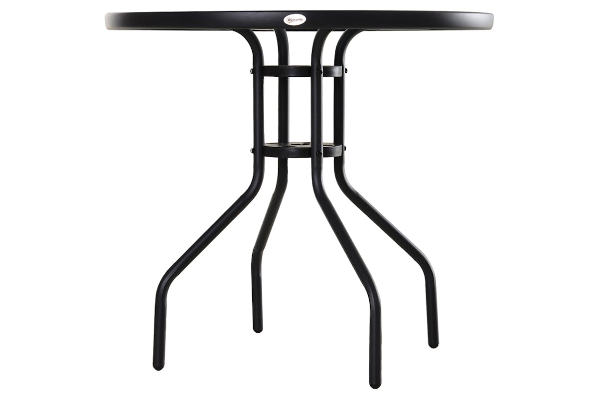 Outsunny Outdoor Round Coffee Table | Black-7