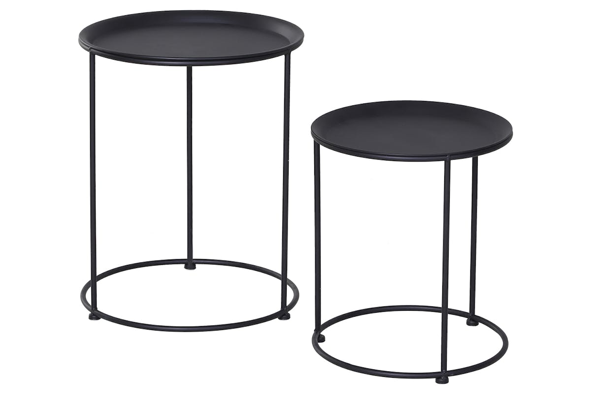 Outsunny Bedside Table | Black | Pack of 2