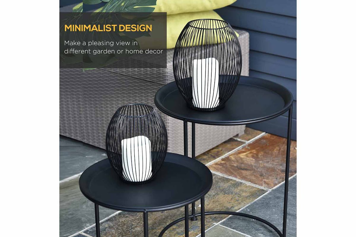 Outsunny Bedside Table | Black | Pack of 2-4