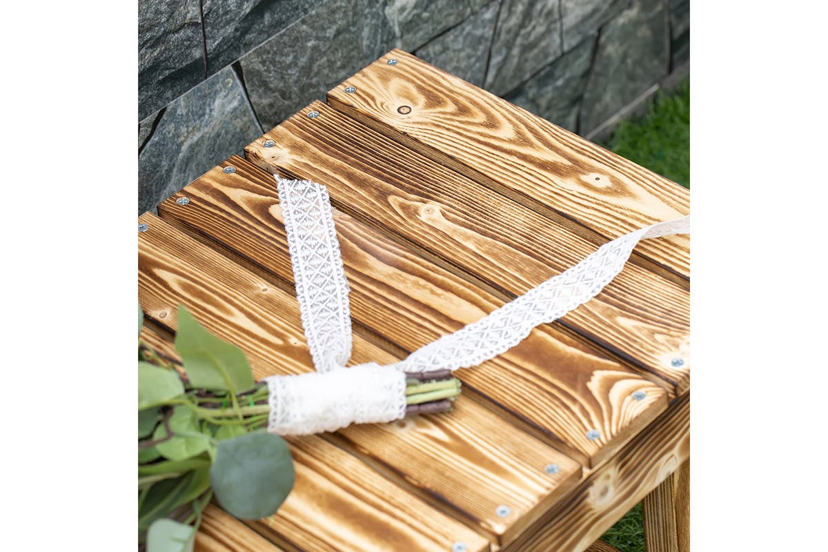Outsunny 2 Seater Wooden Garden Bench | Carbonised-6