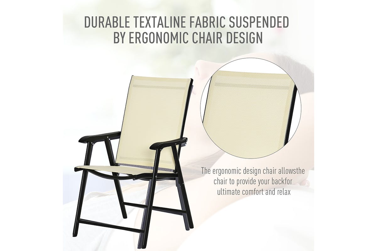 Outsunny Folding Garden Chairs | Beige-3