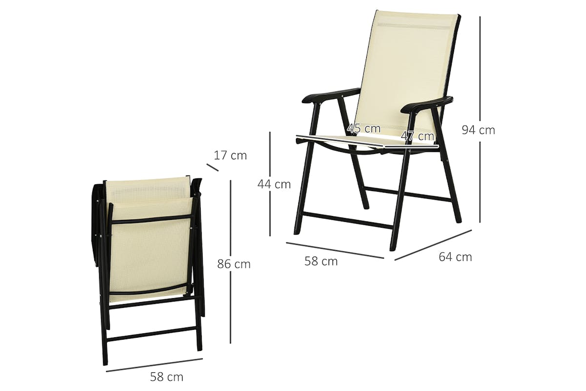 Outsunny Folding Garden Chairs | Beige-8