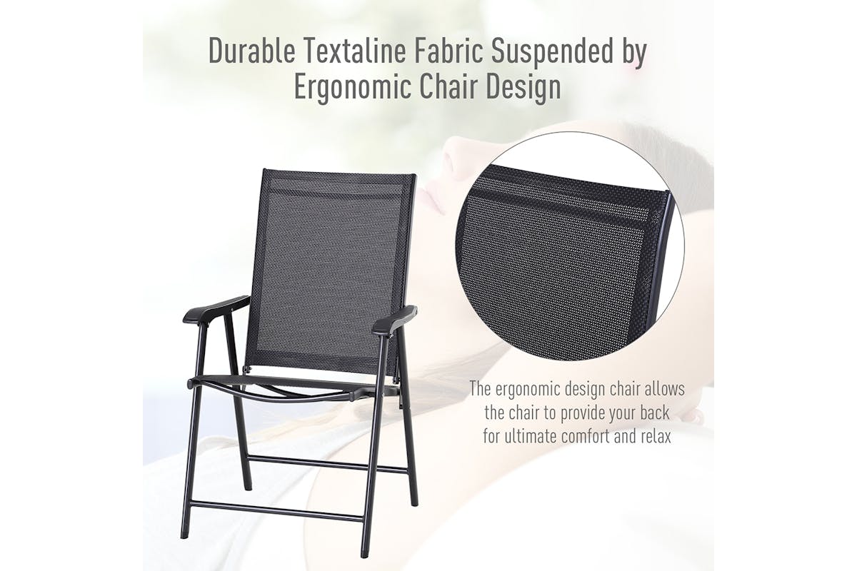 Outsunny Foldable Outdoor Garden Chairs | Black-3