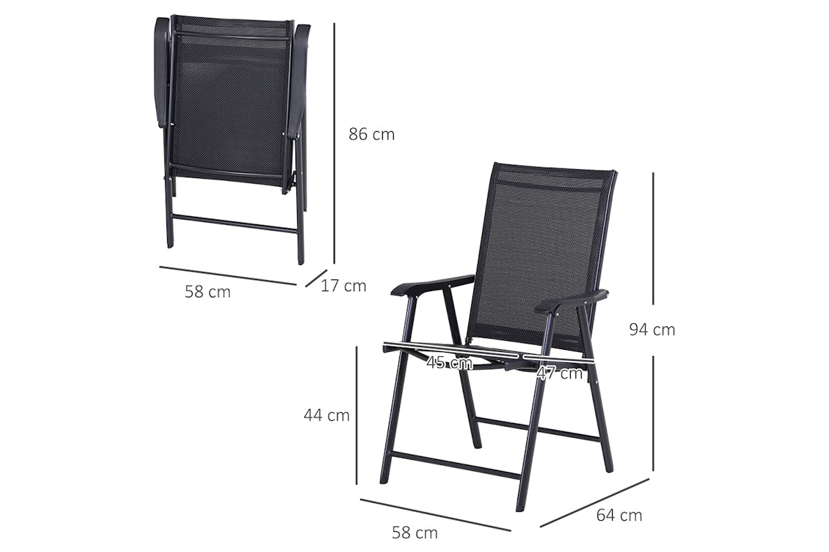 Outsunny Foldable Outdoor Garden Chairs | Black-8