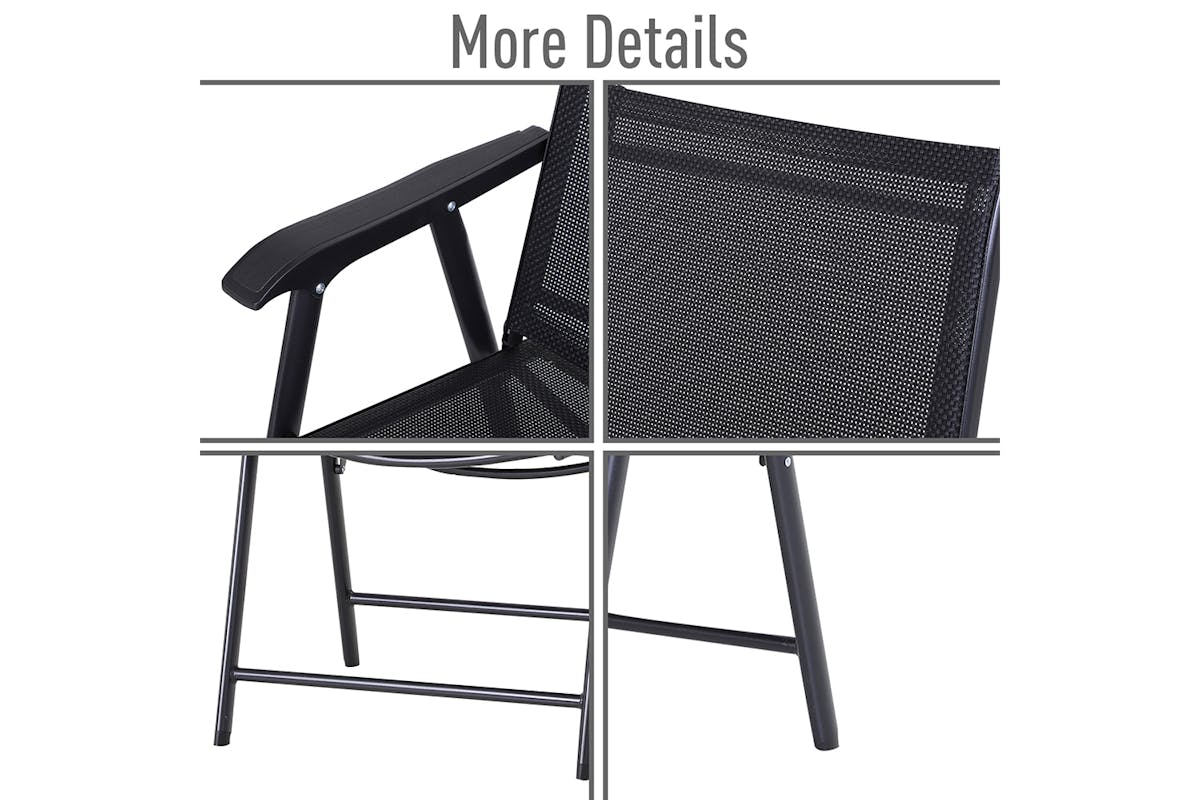 Outsunny Foldable Outdoor Garden Chairs | Black-6