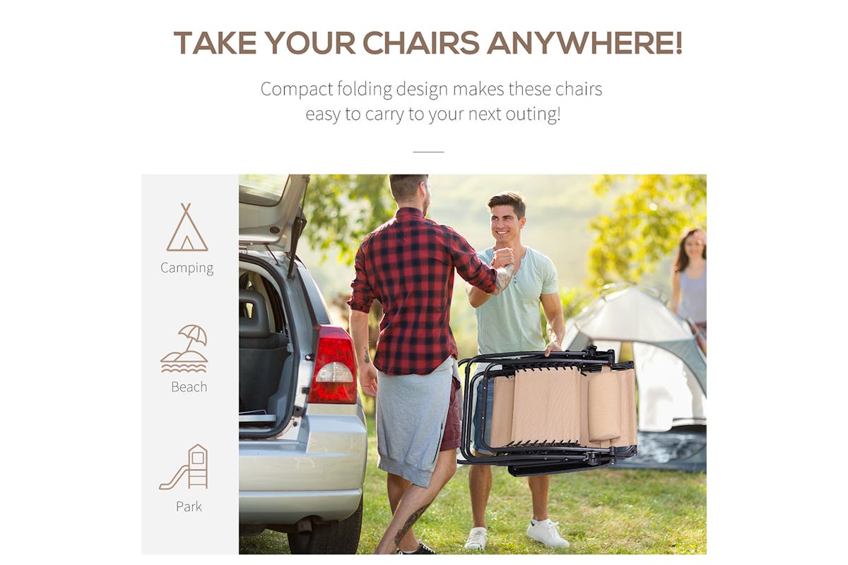 Outsunny Zero Gravity Garden Deck Folding Chair | Beige-6
