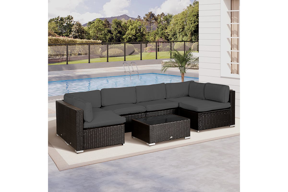 Outsunny Outdoor Garden Sofa Cushion Cover | Dark Grey-3