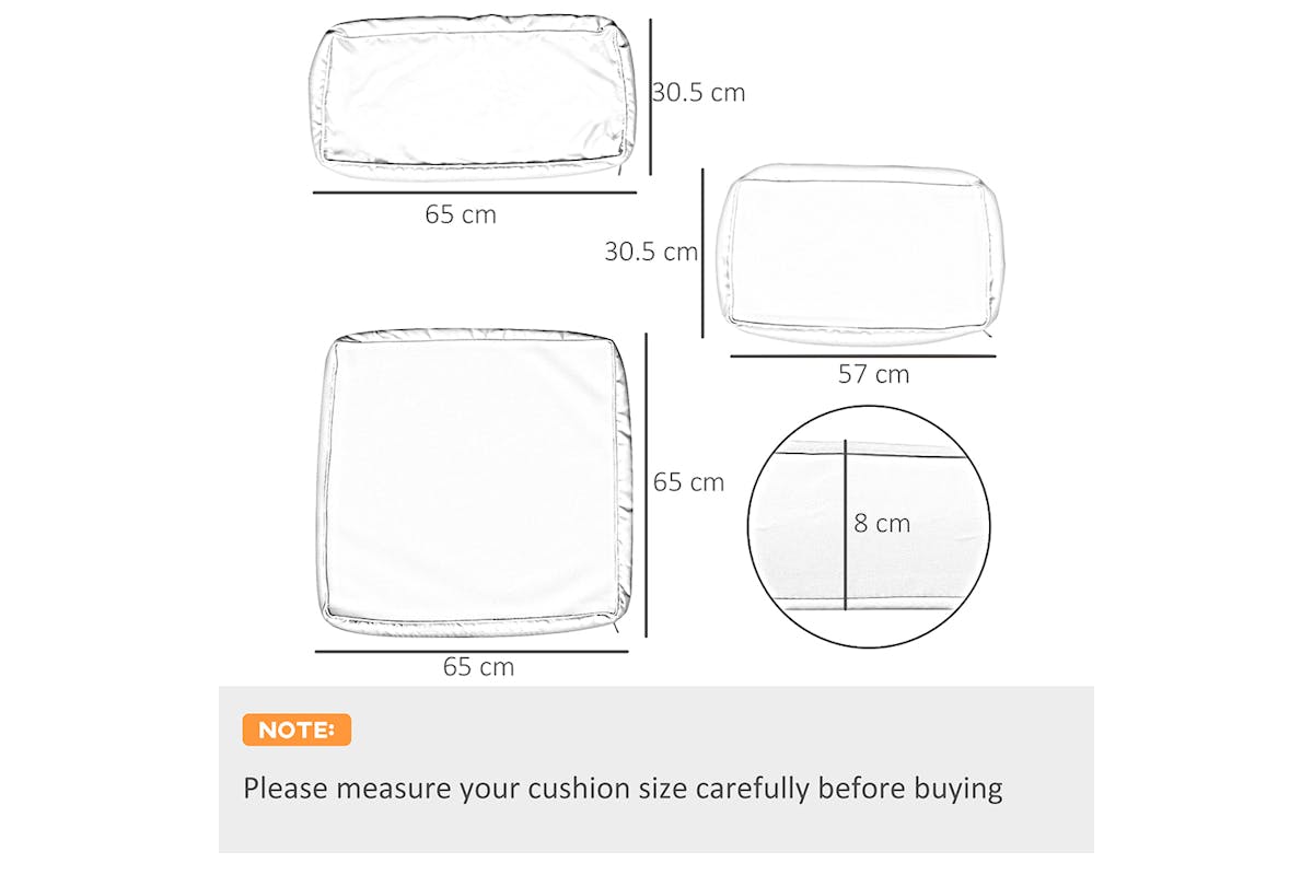 Outsunny Outdoor Garden Sofa Cushion Cover | Dark Grey-9
