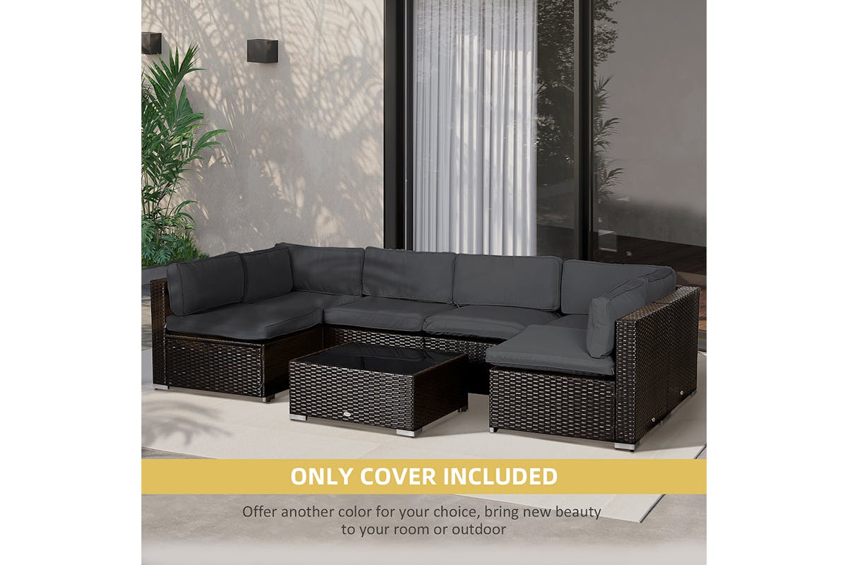 Outsunny Outdoor Garden Sofa Cushion Cover | Dark Grey-6