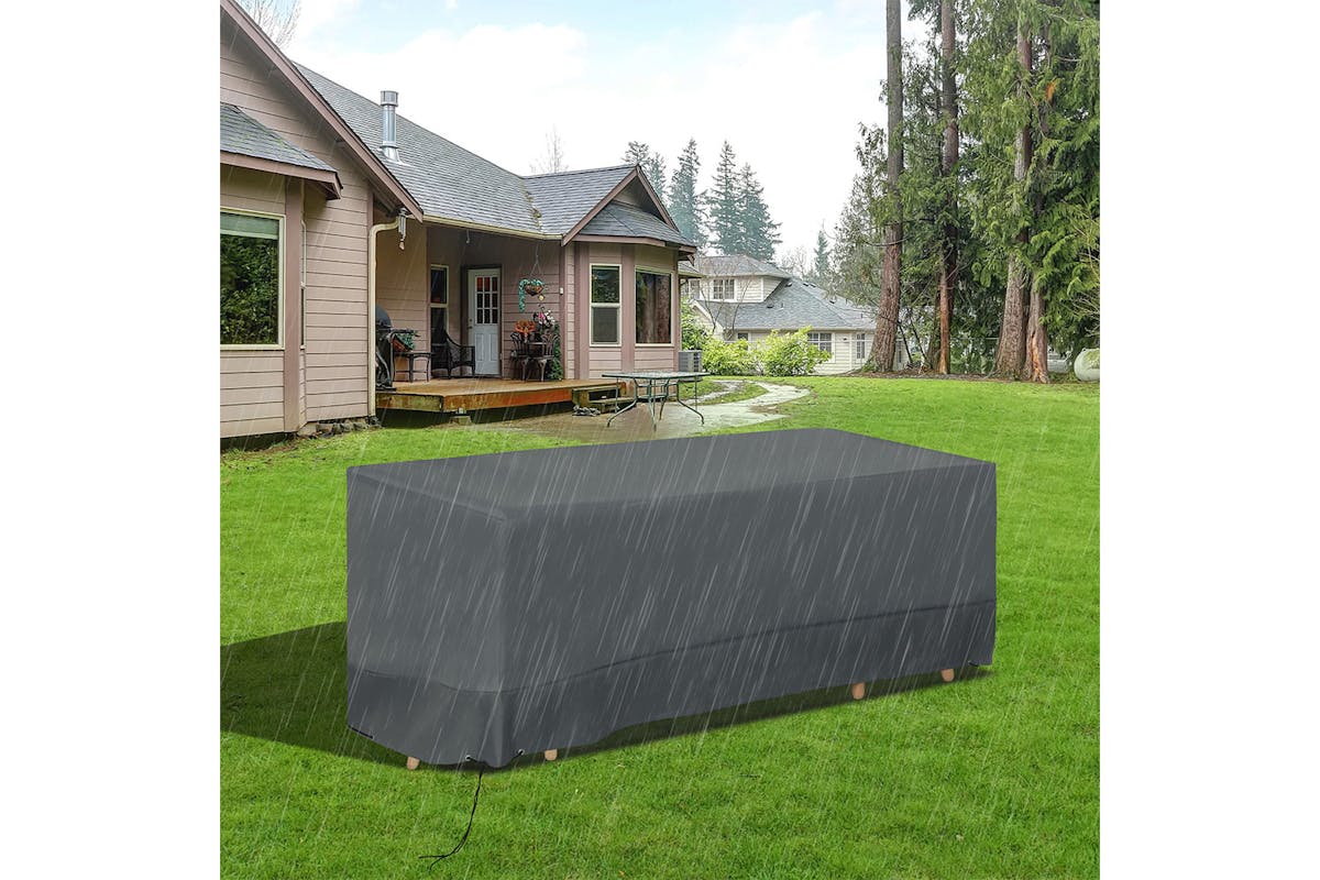 Outsunny 3 Seater Sofa Furniture Cover | Dark Grey/Light Grey-2