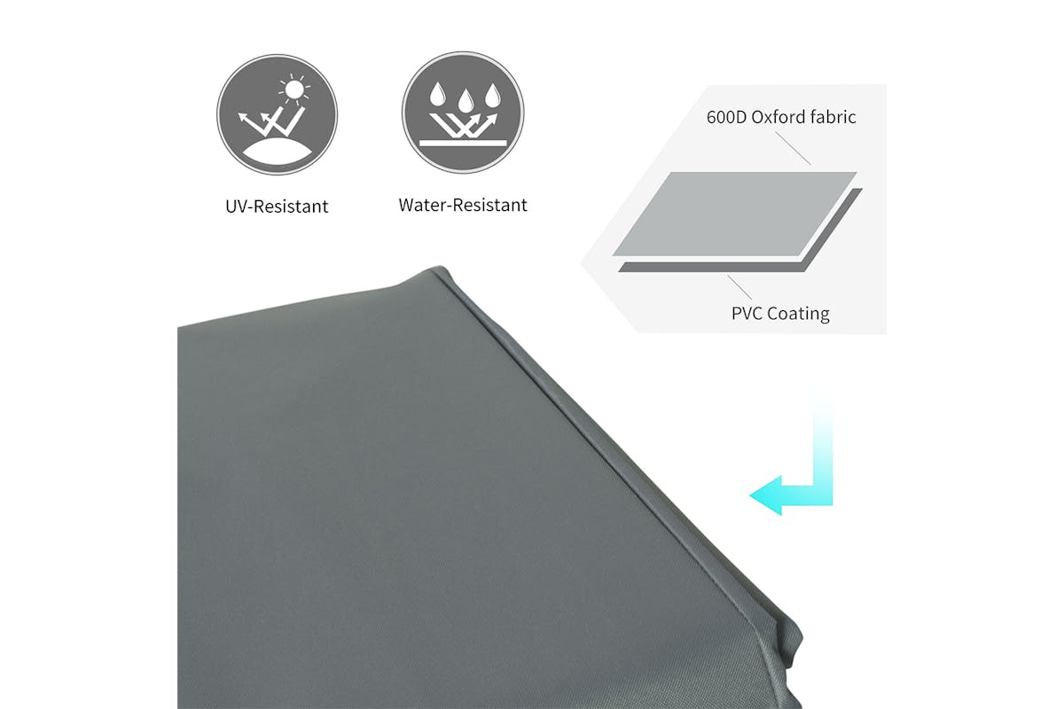 Outsunny 3 Seater Sofa Furniture Cover | Dark Grey/Light Grey-3
