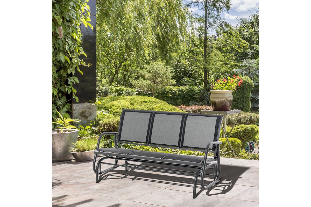Outsunny 3 Seat Glider Chair | Black-2