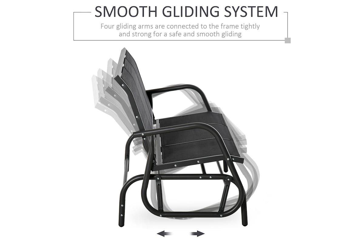 Outsunny 3 Seat Glider Chair | Black-4