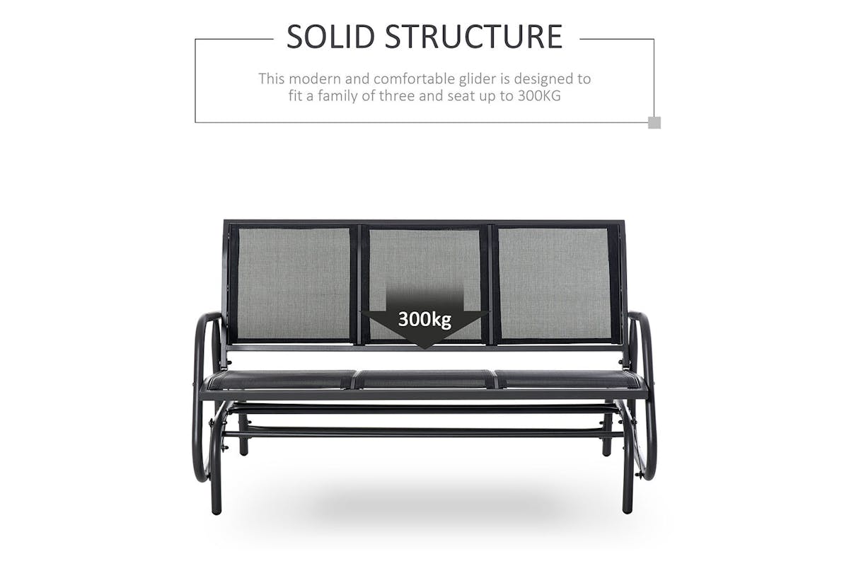 Outsunny 3 Seat Glider Chair | Black-5