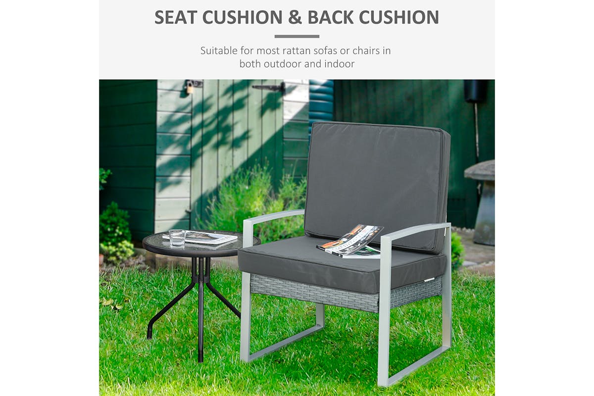 Outsunny Replacement Seat and Back Cushion Set | Grey-3