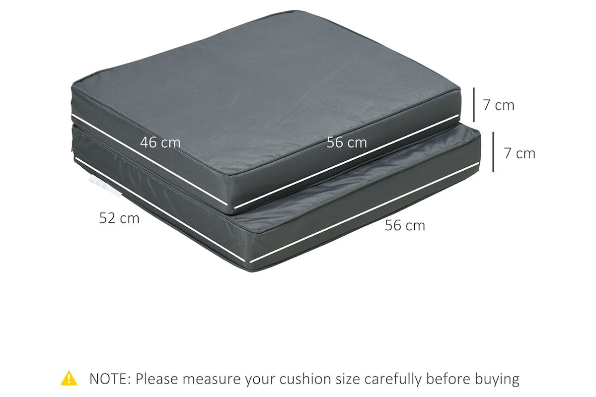 Outsunny Replacement Seat and Back Cushion Set | Grey-8