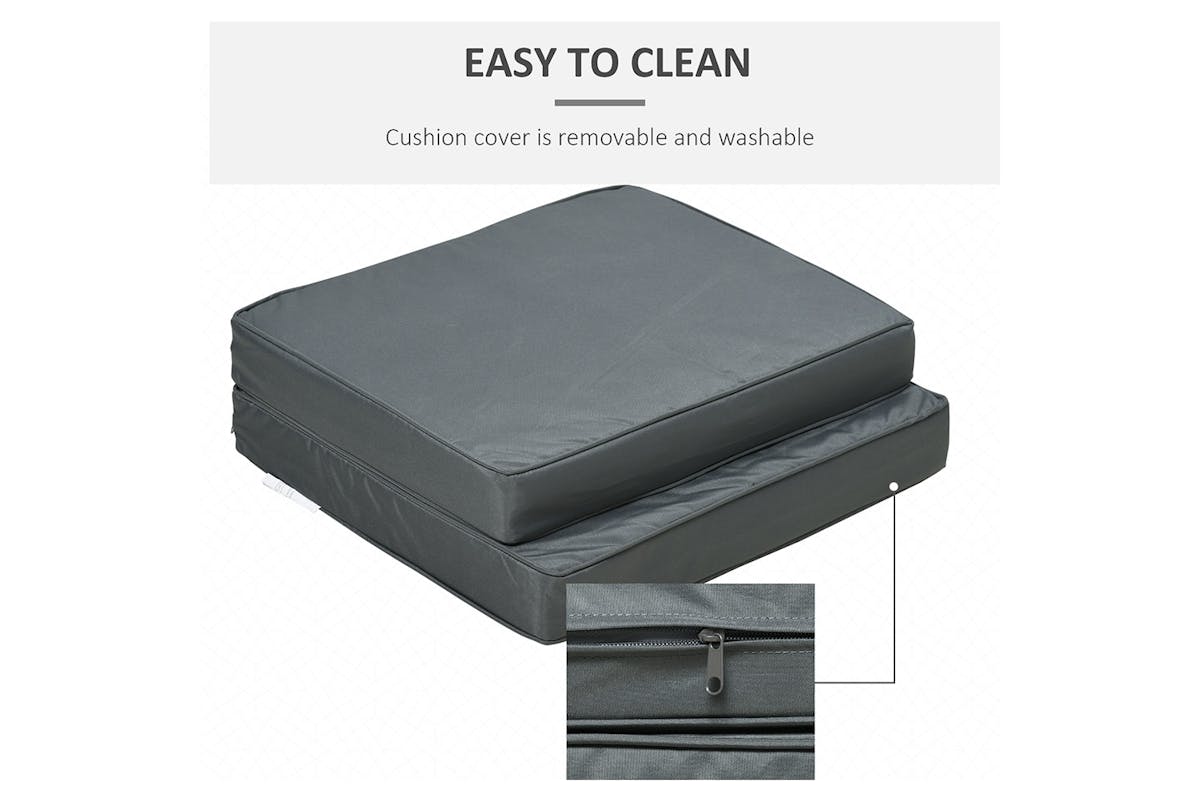 Outsunny Replacement Seat and Back Cushion Set | Grey-5