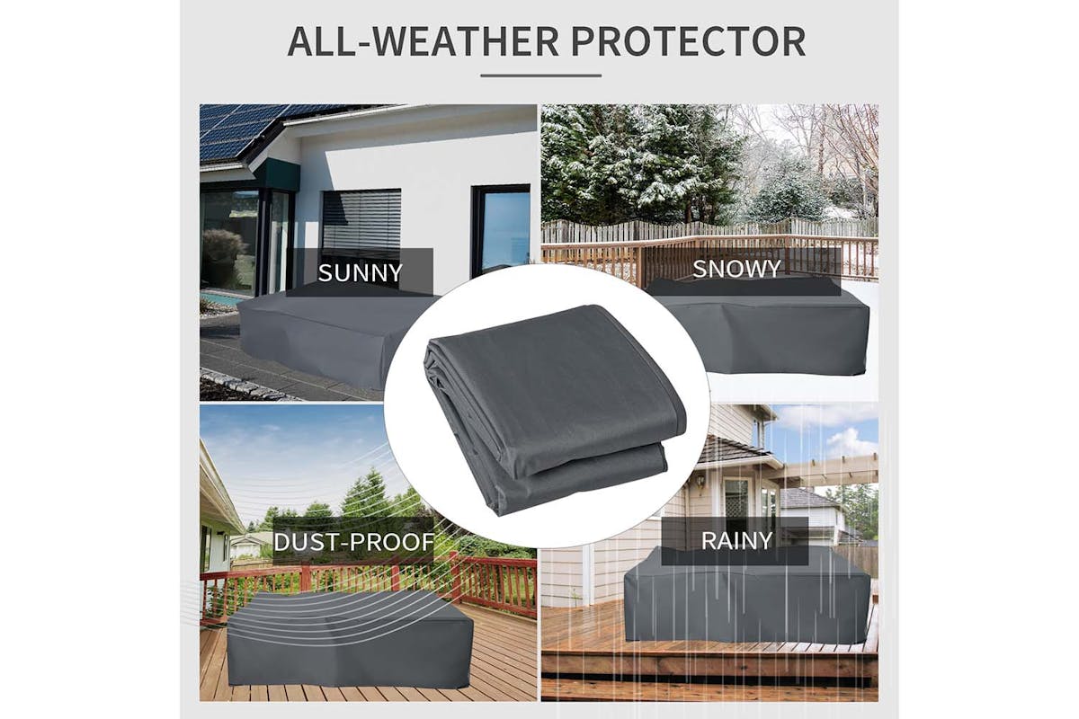 Outsunny Outdoor Garden Protective Furniture Cover | Grey-5