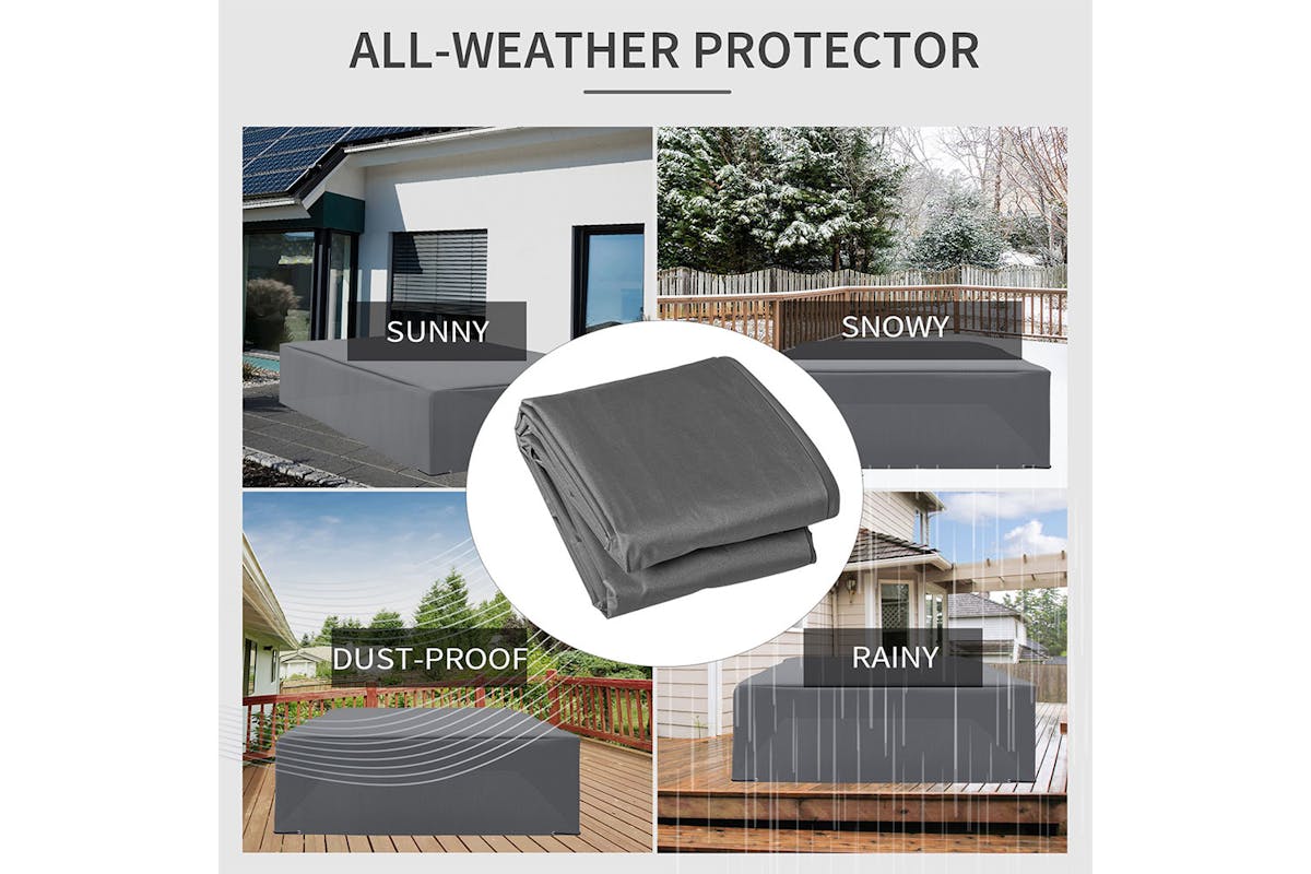 Outsunny Outdoor Garden Protective Furniture Cover | Grey-5