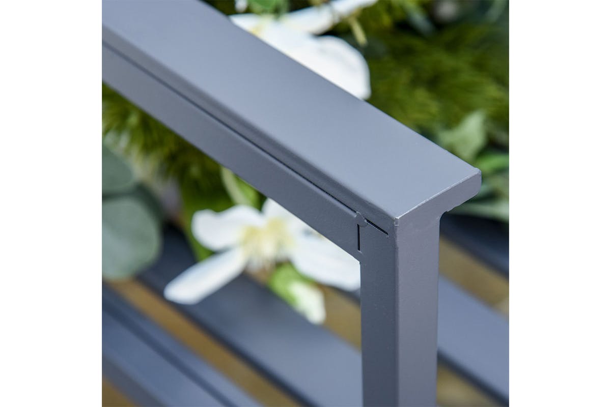 Outsunny Steel Patio Garden Bench | Grey-6