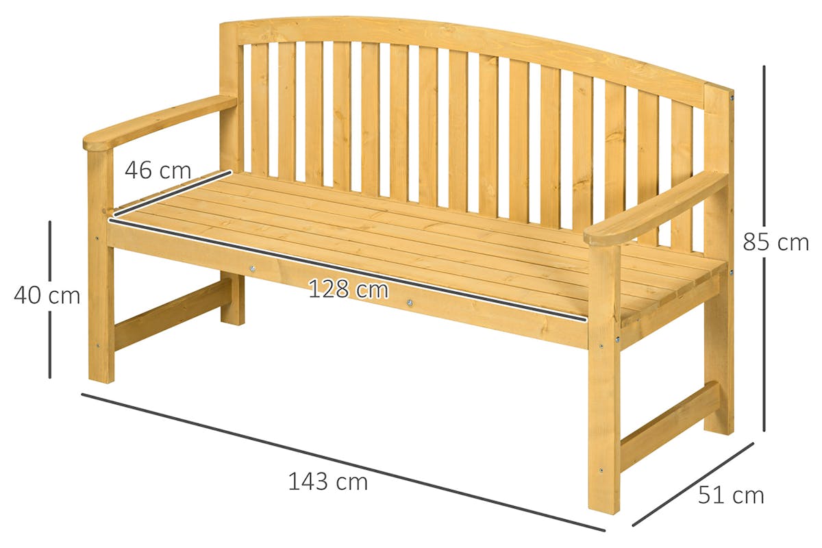 Outsunny 2 Seater Wooden Garden Bench | Orange-8