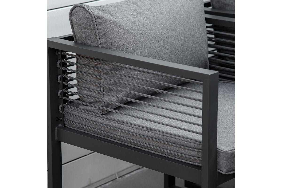 Outsunny 8-Seater Dining Cube Set with Cushion Footstool | Grey-8